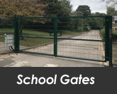 A picture of green mesh school gates for safeguarding