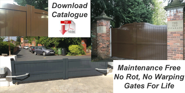 A collage of aluminium gates