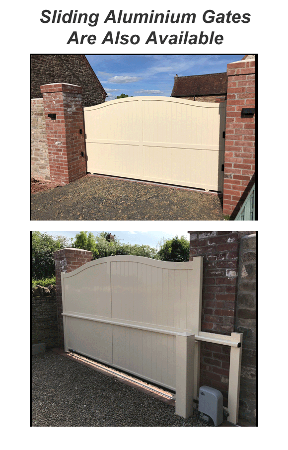 Picture of creme sliding aluminium gates