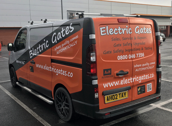 Our engineers are waiting for you. Picture of our works van
